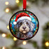 Labradoodle Grey in Santa Hat Suncatcher Decoration